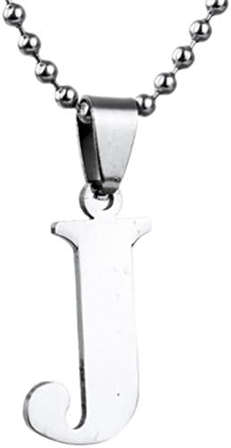 Golastartery Men's Stainless Steel Letter Necklace Pendant With 50CM Chain Necklace(J)