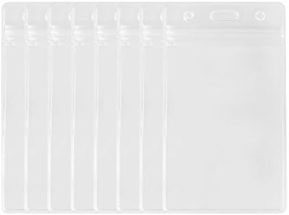 Badge Holders, KinHom Soft Waterproof Clear Plastic Name Tag Badge ID Card Protective Case Sleeve for Business Labor,School (100 PACK) (Vertical)