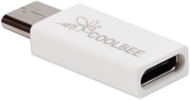 USB Type-C Extension Adapter, Coolbee USB 3.1 Type-C Female to Male Connector, Protect USB-C Port of Type C Devices; Charge and Data Sync for Macbook 12 inch and Other USB-C Devices(White)