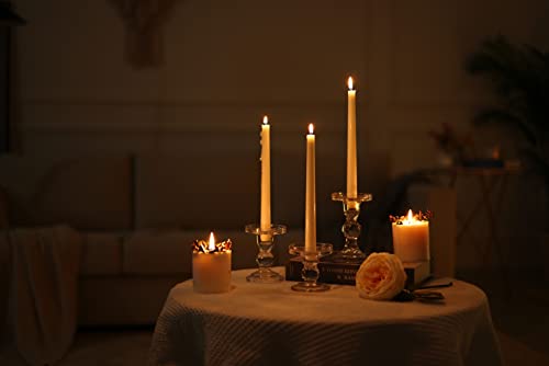 GMWD 3 Pcs Glass Candle Holder Set Clear, Transparent Candlesticks Holders Pillar Taper Candles Tealight Stand for Wedding Centerpieces Home Decorations Dining Table