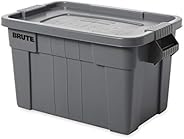 Rubbermaid Commercial Products Brute Tote Storage Container With Lid, 20- Gallon, Gray (FG9S3100GRAY)