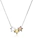 Amazon Essentials Tri Colored Sterling Silver with Yellow and Rose Gold Flashed Three Star Pendant Necklace, 18