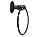 Eluck Hand Towel Ring Wall Mount Hand Towel Ring Heavy Duty Solid Towel Holder for Bathroom Rust-Proof Iron Plating Black