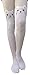 AM Landen Mock Thigh High/Mock Garter/Printed Tights/Tatoo Pantyhose(White Cat-Set)
