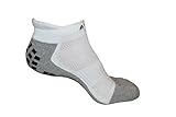 #1 Non Slip YOGA Sport Socks, THE BEST Traction Technology Inside and Outside of Socks, (Sport Ankle White, Medium)