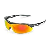Crossfire Eyewear 3968 Cirrus Red Mirror LENS & Shiny Black Frame,