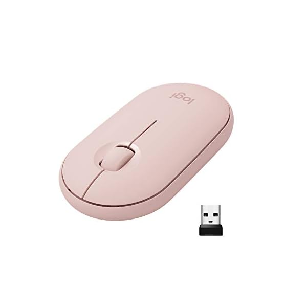 Logitech Pebble Wireless Mouse with Bluetooth or 2.4 GHz Receiver, Silent, Slim Computer Mouse with Quiet Clicks, for…