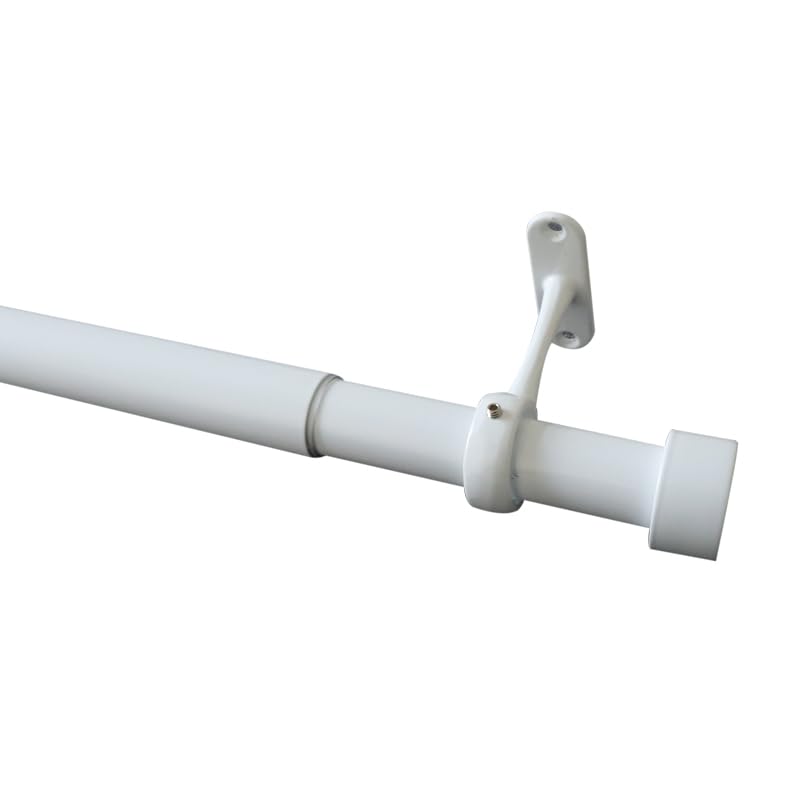 Photo 1 of Refila 1 Inch Curtain Rods, Curtain Rods for Windows 18 to 45 Inch, Outdoor Curtain Rod for Patio, Wall Mount & Ceiling Mount, Adjustable Curtain Rod, Room Divider (White, 18"-45")
