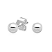 Lavishe Rhodium Plated 925 Sterling Silver Bead Round Ball Earrings Studs 3mm