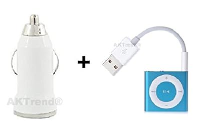 Original AKTrend® KFZ Auto USB Reise Netzteil Adapter + USB Kabel Für iPod shuffle der 1. / 2. / 3. / 4. und 5. Generation , 
