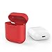 Xberstar Silicone Shock Proof Protective Case Sleeve Skin Cover for AirPods True Wireless Headphone Charging Box (Red)