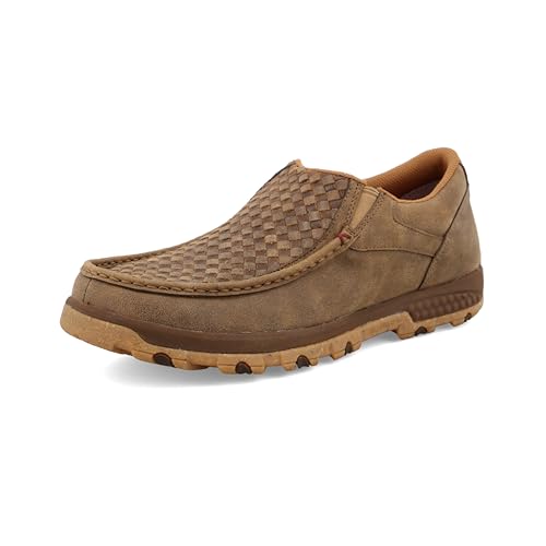 Twisted X Men's Slip-On Driving Moc, Moc Toe with CellStretch, Bomber & Checker…