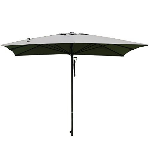 SORARA 10 by 10 Ft Patio Umbrella Aluminum Market Outdoor Table Umbrella Open with Rope and Pulleys System