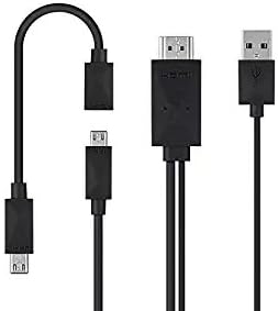 Candle2017 MHL Kit Universal MHL Micro Usb 3.0 to Hdmi Cable 6.5 Feet / 2M Adapter 1080p Hdtv for S5, S4,S3,Note 4, Note 3, Note 2, Tab 3 8.0, Tab 3 10.1, HTC LG and Other MHL-Feature Phone (black)