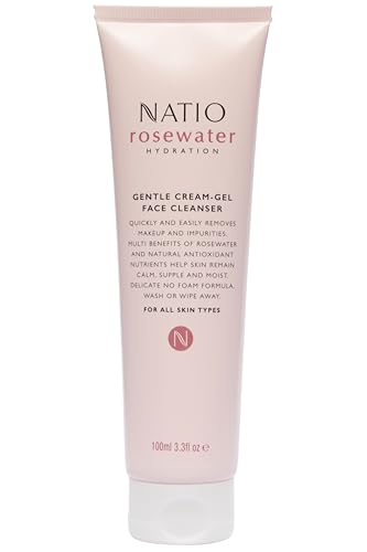 Natio Australia Rosewater Hydration Gentle Cream-Gel Face Cleanser, 3.3 oz - Fa…