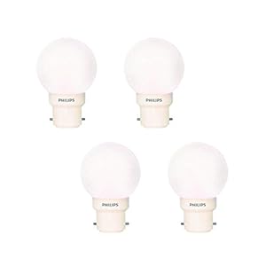 PHILIPS Deco Mini Base B22D 0.5-Watt LED Bulb (Pack of 4, White) (Small)