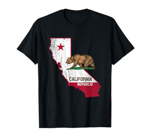 California Republic Flag - Distressed Design Style - Classic T-Shirt