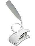 LED Clamp Light Desk Lamp Dimmable Portable USB Rechargeable Gooseneck Tube for Headboard Bedside Reading Book ( White )