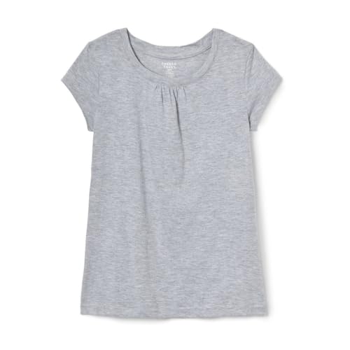 French Toast Girls' Short Sleeve Crewneck T-Shirt Tee, Heather Gray, 4T