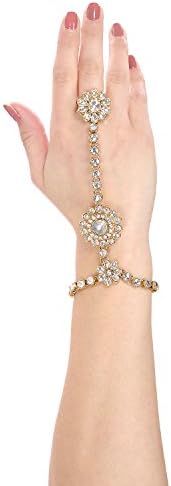KAUBERI JEWELSClassy Kundan Gold Hand Thong(Haath Panja) 2 Pieces