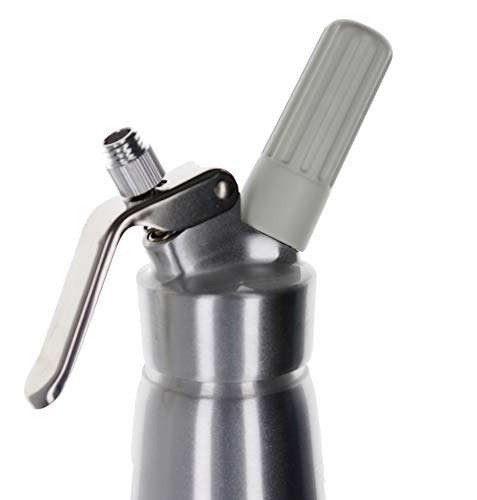 Large Stainless Steel Whipped Cream Dispenser Canister (1 Pint) - Professional quality cream whipper and maker will whip one pint of liquid into two quarts of cream - Thumbnail 2