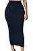 HUUSA Sexy Womens Solid High-Waisted Bodycon Cotton Maxi Skirt (Medium, Black)