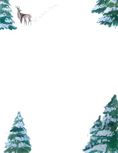 Great Papers! Forest Scene Hand Illustrated Holiday Letterhead, 8.5" x 11", 80…
