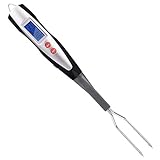 Meat Thermometer For Grilling, Toprime Professional Instand Read Fork Thermometer For Kitchen BBQ Smoker With Extra LED Light, Beep Reminder And Long Fork