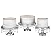 Amalfi Decor Cake Stand with Glass Tops, Round Metal Pedestal Holder with Crystals, Silver, Set of 3