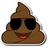 Magnet Me Up Poop Emoticon with Sunglasses Magnet Decal, 5 Inch, Cute Self-Expression Decorative Magnet for Car, Truck, SUV, Or Any Other Magnetic Surface