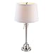 CO-Z Silver Table Lamp, 26 Inch White Table Lamp, Modern Metal Desk Lamp in Brushed Steel Finish, Bedside Lamps for Office Living Room Bedroom Nightstand Accent, ETL.
