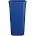 Amazon Basics Rectangular Shaped 10 Gallon Plastic Commercial Waste Basket, Recycling, Blue, 4-Pack