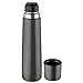 Isosteel VA-9554QAT 0.9 litre 18/8 Stainless Steel Slimline Double-Walled Vacuum Flask, Titanium Gray