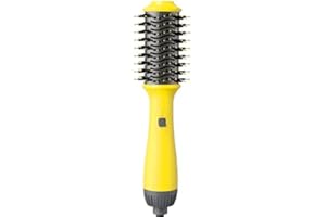 TYHGSF Hair Dryer Brush Blow Dryer Brush in One, Hair Dryer and Styler Volumizer with Negative Ion, Hair Straightener Curling Brush, Professional Salon Hot Air Brush for All Hair Yellow