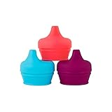 Boon Snug Silicone Sippy Lids Pink/Purple/Blue