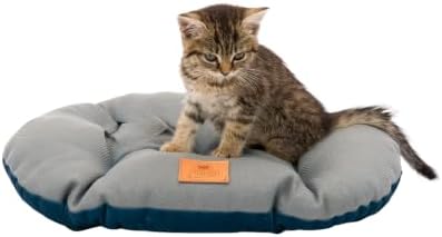 Almofada Stuart 45/2 para cães e gatos, dupla face, tweed e veludo macio, lavável, azul, XS