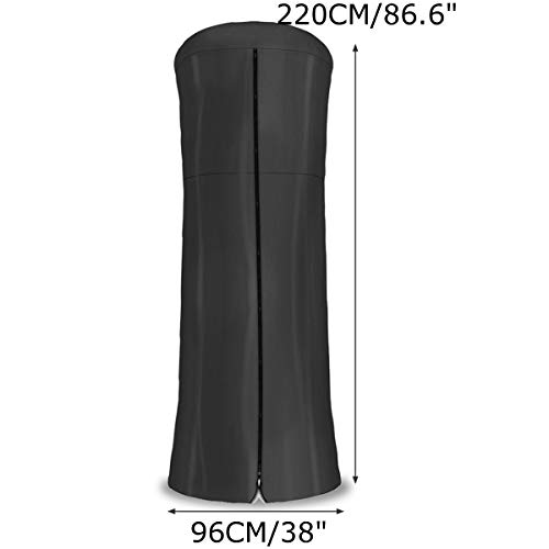 Essort Patio Heater Cover, Outdoor Waterproof Dustproof Heater Cover for Garden Heater 38'' X 86.6'' Black - Thumbnail 6