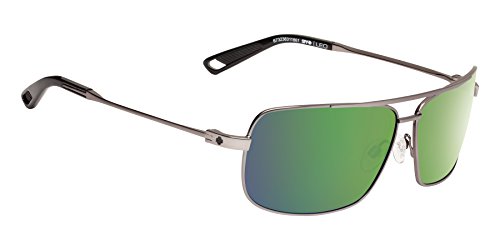 Spy Optics Leo Aviator Sunglasses, Gunmetal/Happy Bronze Polar/Green Spectra, 1.5 mm