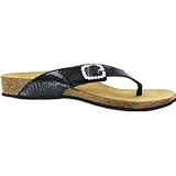 Vionic Isabeal Womens Toe-post Orthotic Sandal Black Patent Snake - 9