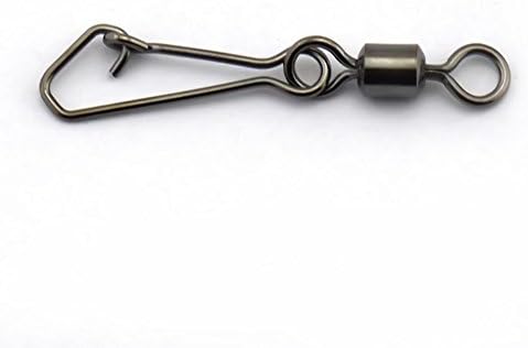 SINOTECH 50pcs 2/4/6/8 Fishing Hooked Snaps Kit Stainless Steel Sea Fishing Tackle Hook Lure Connector Fishing Swivel Safety Snap Pin Pesca