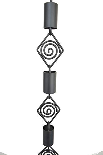 Spiral Diamond Black Rain Chain 8.5 Ft. # 90133