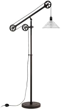 Amazon Com Blackened Bronze And Glass Pulley Floor Lamp Office