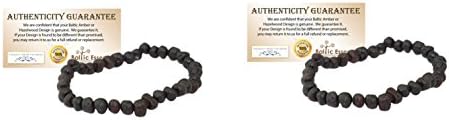 2 PACK Healing Bracelet 8 inch arthritis carpal tunnel swelling headache Baltic Amber for Adults Polished Black Cherry Stretch Woman Certified (2 Pack)
