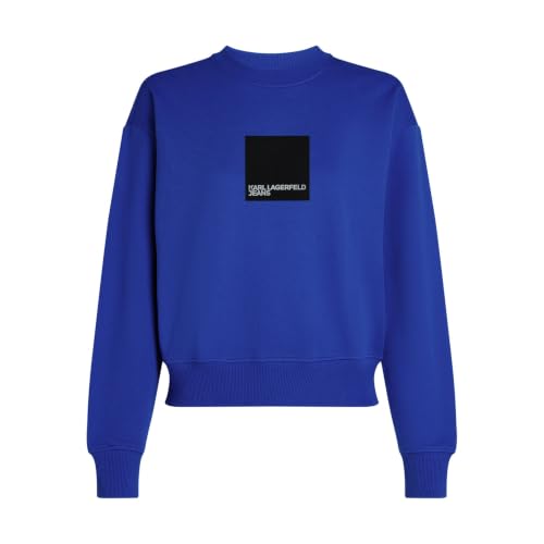 KARL LAGERFELD JEANS Women's Box Logo Sweatshirt, Klj Blue, Medium at Amazon