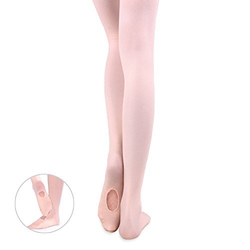 Girl's Ballet Dance Tights - Ultra-Soft Toddler Ballet Tights for Women (Black Pink, 2 Pairs, M)