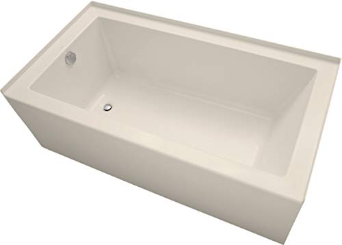 Mirabelle MIRSKS6032LWH Sitka 60" X 32" Acrylic Soaking Bathtub for Three Wall Alcove Installations with Left Drain