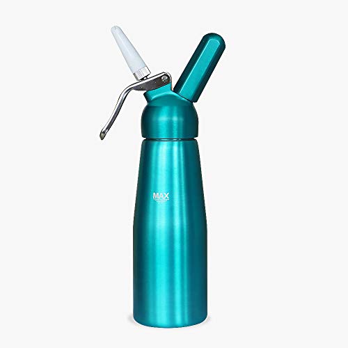 AMC Professional Whipped Cream Dispenser with 3 Nozzles and Bonus Dispenser Cleaning Brush Whipped-Cream-Dispenser-Whipper-Canister/Use with N2O cream chargers (not included) (Aquamarine)