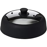 Bezrat Vented, Silicone and Glass Microwave Plate Cover for Food – Microwave Splatter Guard with Easy Grip Handle for 6–7–8–9-10 inch Plates and Bowls