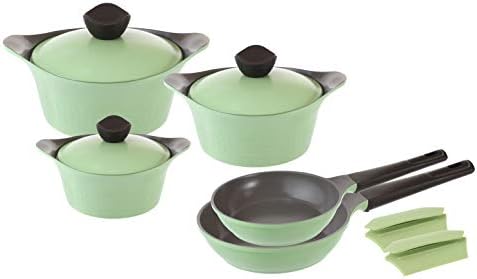 Buy Neoflam Quadro Cooking Set, 10 Pieces - Light Green in Egypt