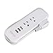 Travel Power Strip with USB - NTONPOWER 2 Outlets 3 USB Portable Desktop Charging Station, 15 inches Wrapped Short Extension Cord for Hotels, Cruise, Nightstand, Airports, Conference Room - White